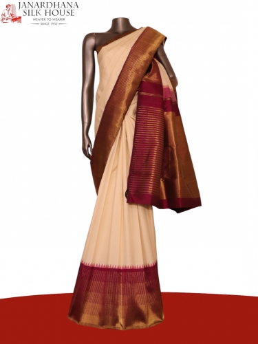 Pure Handloom Temple Kanjeevaram Silk Saree